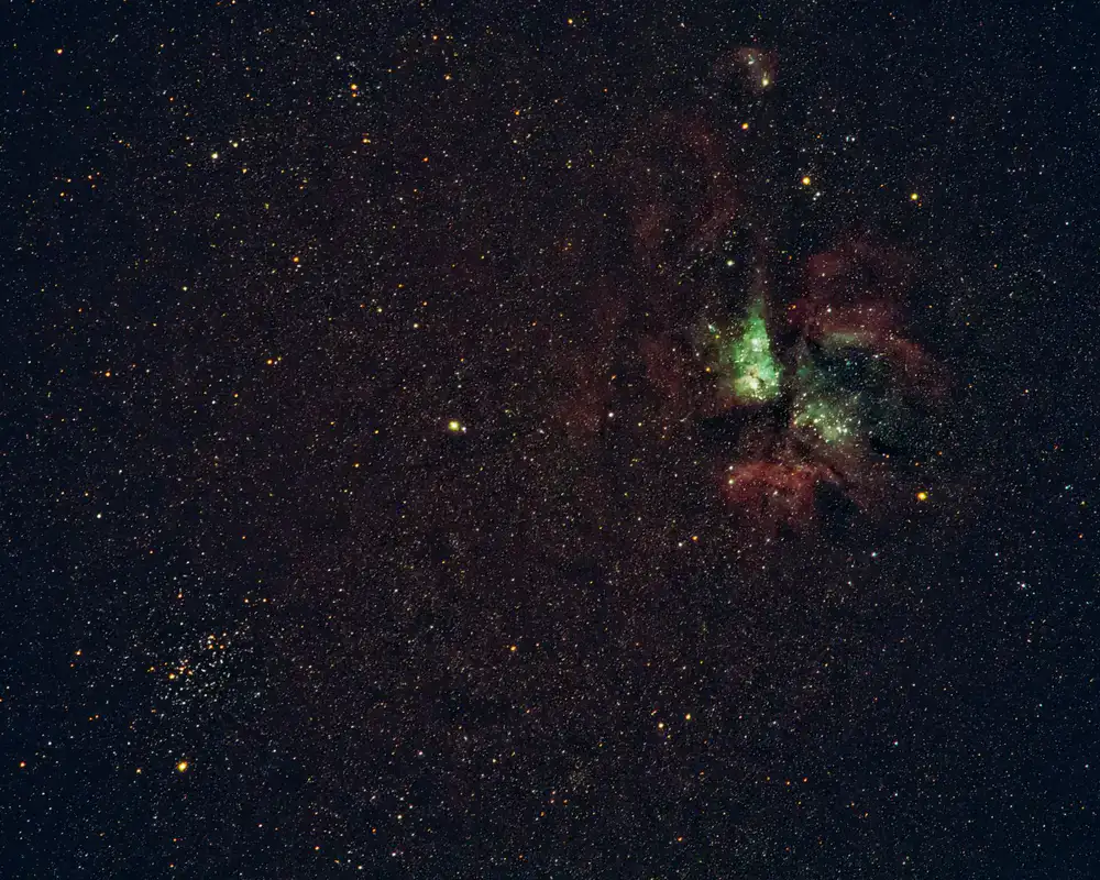 Deep space telescope showing a distant nebula